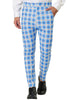 Plaid Color Block Flat Front Business Dress Pants