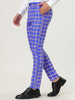 Plaid Color Block Flat Front Business Dress Pants