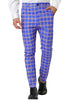 Plaid Color Block Flat Front Business Dress Pants