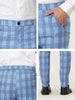 Plaid Color Block Flat Front Business Dress Pants