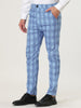 Plaid Color Block Flat Front Business Dress Pants