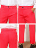 Trendy Flat Front Solid Color Skinny Business Pants