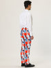 Casual Geometric Printed Color Block Dress Pants