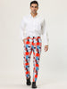 Casual Geometric Printed Color Block Dress Pants