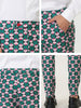 Casual Geometric Printed Color Block Dress Pants