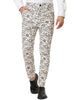Casual Geometric Printed Color Block Dress Pants