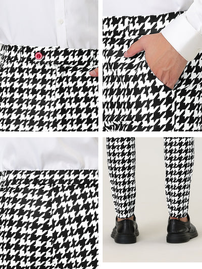 Casual Geometric Printed Color Block Dress Pants
