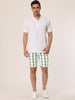 Casual Plaid Print Drawstring Waist Dress Shorts