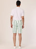 Casual Plaid Print Drawstring Waist Dress Shorts