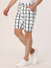 Casual Plaid Print Drawstring Waist Dress Shorts