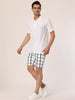 Casual Plaid Print Drawstring Waist Dress Shorts