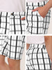 Casual Plaid Print Drawstring Waist Dress Shorts