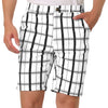 Casual Plaid Print Drawstring Waist Dress Shorts