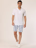 Casual Plaid Print Drawstring Waist Dress Shorts