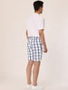 Casual Plaid Print Drawstring Waist Dress Shorts