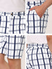 Casual Plaid Print Drawstring Waist Dress Shorts