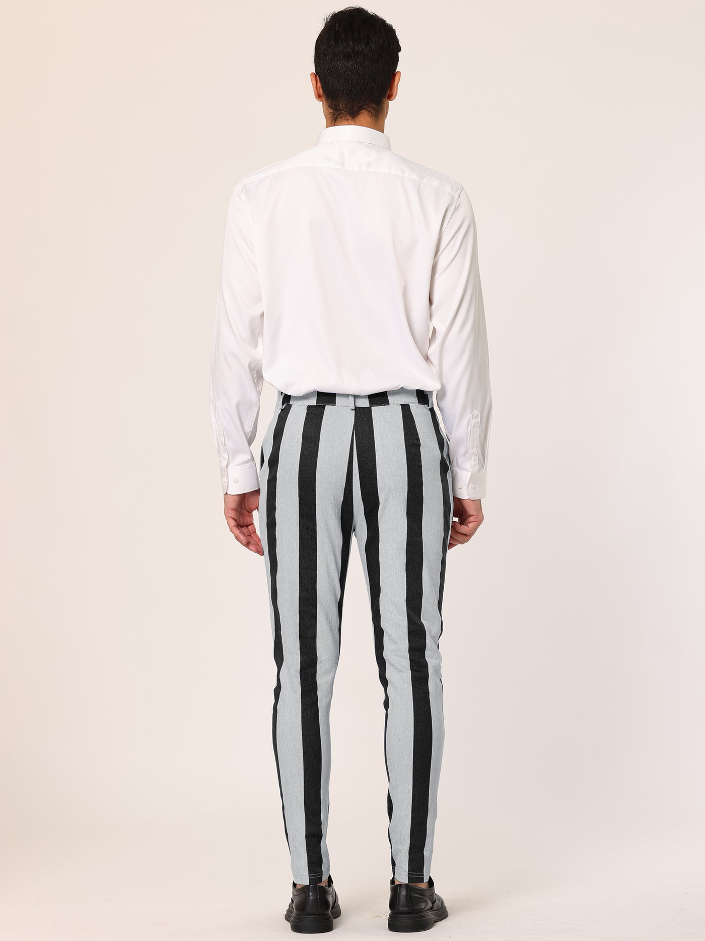 Bublédon Stylish Striped Flat Front Formal Dress Pants