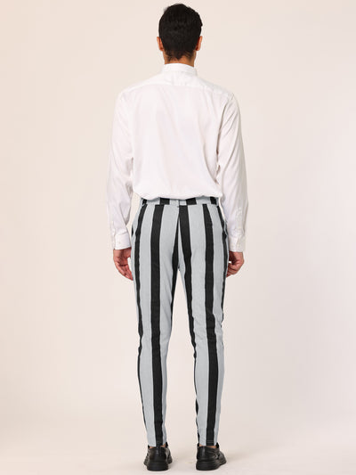 Stylish Striped Flat Front Formal Dress Pants