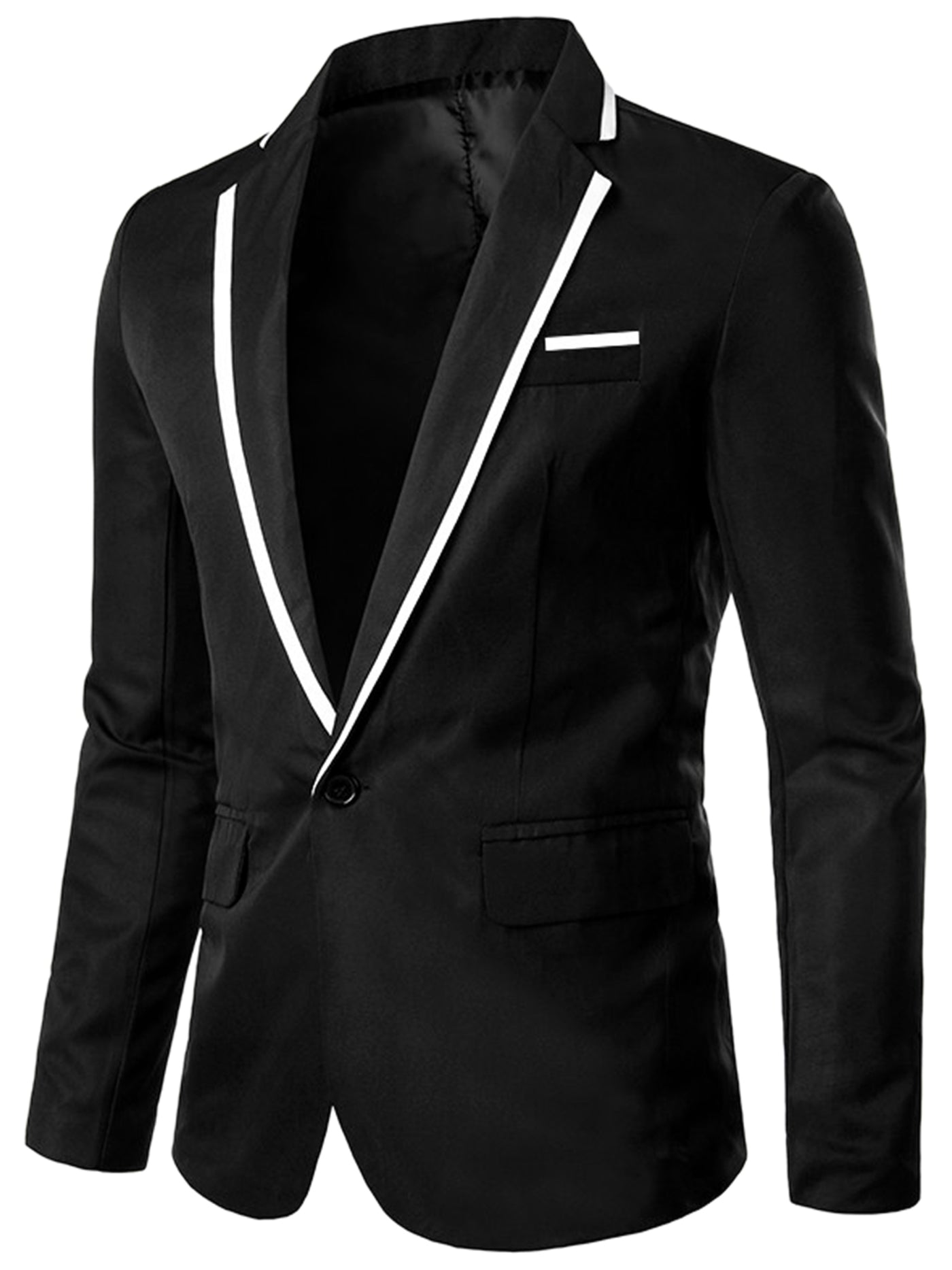 Bublédon Single Breasted One Button Wedding Prom Business Blazer