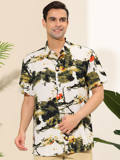 Casual Tropical Floral Printed Short Sleeve Shirt