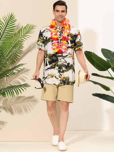 Casual Tropical Floral Printed Short Sleeve Shirt