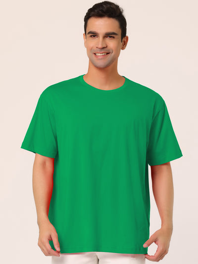 Basic Crew Neck Short Sleeve Solid Cotton T-Shirt