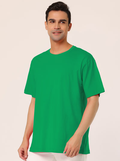 Basic Crew Neck Short Sleeve Solid Cotton T-Shirt