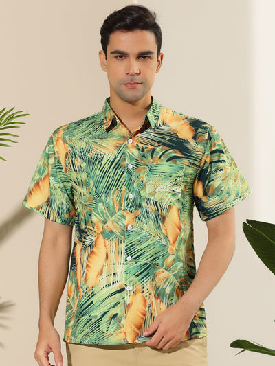 Floral Printed Short Sleeve Button Hawaiian Shirts