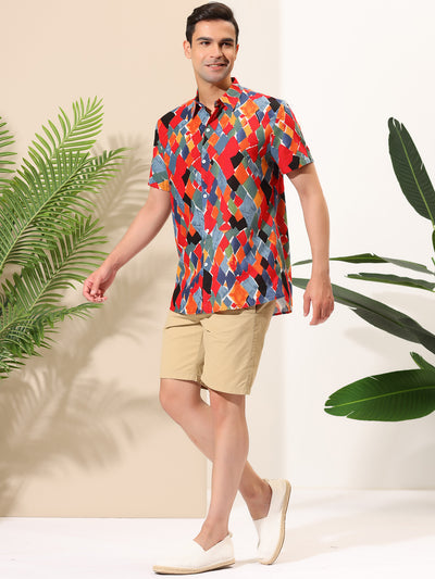 Summer Irregular Geometric Pattern Hawaiian Shirt