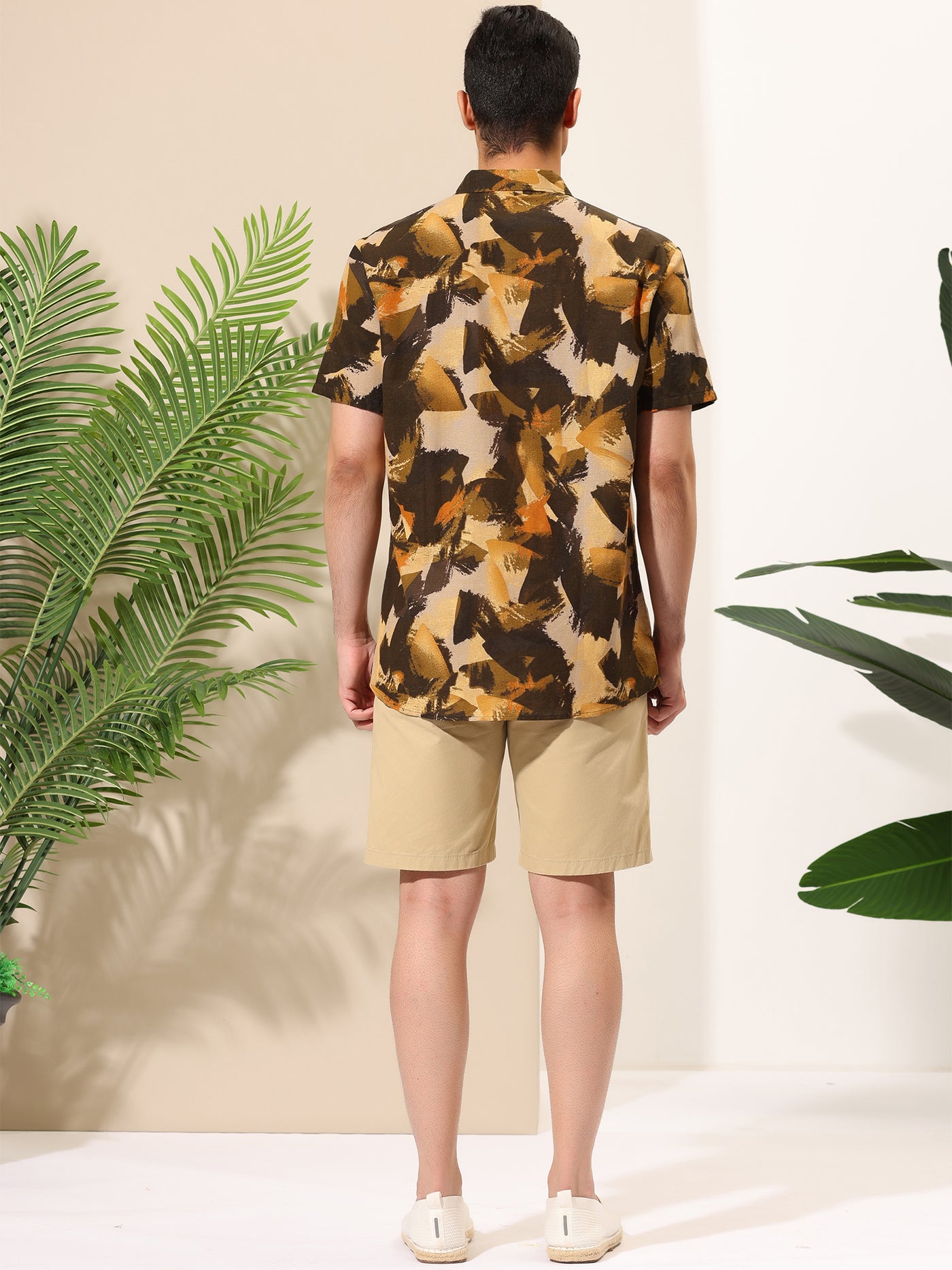 Bublédon Summer Irregular Geometric Pattern Hawaiian Shirt