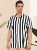 Stripe Short Sleeve Color Block Button Beach Shirts