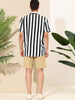 Stripe Short Sleeve Color Block Button Beach Shirts