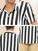 Stripe Short Sleeve Color Block Button Beach Shirts