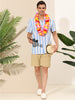 Stripe Short Sleeve Color Block Button Beach Shirts