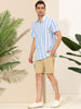 Stripe Short Sleeve Color Block Button Beach Shirts