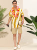 Stripe Short Sleeve Color Block Button Beach Shirts