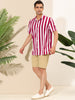 Stripe Short Sleeve Color Block Button Beach Shirts