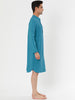 Banded Collar Henley Shirt Pajamas Robe Nightgown