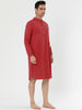 Banded Collar Henley Shirt Pajamas Robe Nightgown