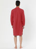 Banded Collar Henley Shirt Pajamas Robe Nightgown