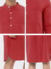 Banded Collar Henley Shirt Pajamas Robe Nightgown