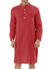 Banded Collar Henley Shirt Pajamas Robe Nightgown