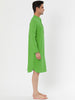 Banded Collar Henley Shirt Pajamas Robe Nightgown