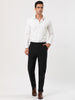 Classic Solid Color Mid Rise Full Length Dress Pants