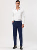 Classic Solid Color Mid Rise Full Length Dress Pants