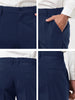 Classic Solid Color Mid Rise Full Length Dress Pants