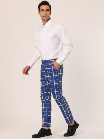 Smart Casual Plaid Dress Pants Checked Trousers