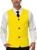 V Neck Sleeveless Two Pockets Button Solid Vest