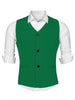 V Neck Sleeveless Two Pockets Button Solid Vest