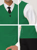 V Neck Sleeveless Two Pockets Button Solid Vest